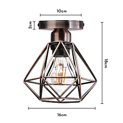 Stoex 2PCS Plafonnier Rétro Brun Lampe de Plafond E27 Cage en Métal Luminaire Plafonnier Vintage D'Intérieur pas cher