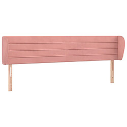 Maison Chic Tête de lit scandinave avec oreilles,meuble de chambre Rose 203x23x78/88 cm Velours -MN24218