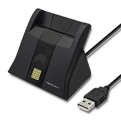 Qoltec 50643 Scanner de carte d'identité à puce intelligente USB 2.0 Branchez & jouez