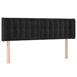 Maison Chic Tête de lit scandinave avec oreilles,meuble de chambre Noir 147x16x78/88 cm Velours -MN89656