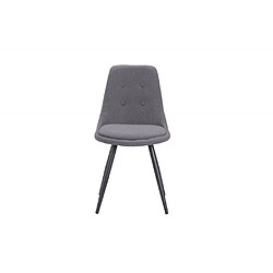 Inside 75 Lot de 4 chaises design COCOON piètement métal noir assise gris clair