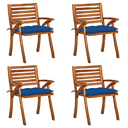 vidaXL Chaises de jardin avec coussins lot de 4 Bois de teck solide