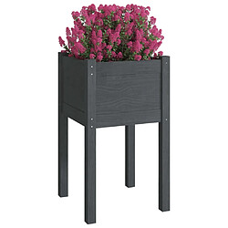 Avis Maison Chic Jardinière,Bac à fleurs - pot de fleur d'extérieur Gris 40x40x70 cm Bois de pin massif -GKD38324