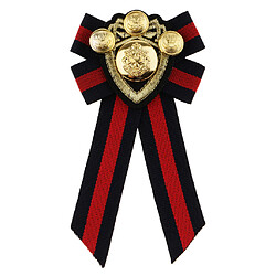 Pré-attaché Bowknot Broche Tissu Nœud Papillon Hommes Wome British Badge Red Stripe