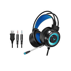 Universal Écouteurs Gamers Écouteurs Surround Stéréo Écouteurs Filaires Microphone USB Éclairage Couleur Écouteurs Gamers 