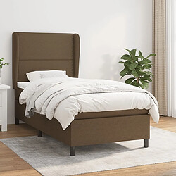 Maison Chic Structures de lit + matelas,Lit à sommier tapissier avec matelas Marron foncé 80x200 cm -MN45220