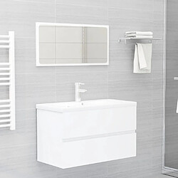 vidaXL Ensemble de meubles de salle de bain blanc bois d'ingénierie 