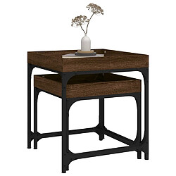 Acheter vidaXL Tables d'appoint 2 pcs Chêne marron Bois d'ingénierie