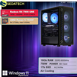 Sedatech PC Gamer • AMD Ryzen 5 7500F • RX 7900 GRE • 16Go DDR5 • 1To SSD M.2 • Windows 11