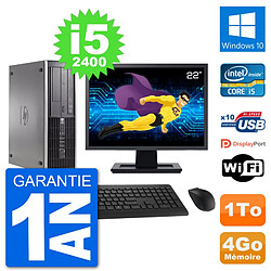 PC HP Compaq 6200 Pro SFF Ecran 22" i5-2400 RAM 4Go Disque 1To Windows 10 Wifi · Occasion 