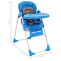 vidaXL Chaise haute pour bébé Bleu et gris pas cher