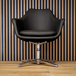 Chaise de bureau / chaise lounge ARTEMIA simili cuir noir hjh OFFICE