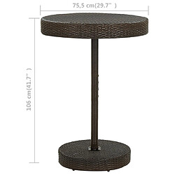 Acheter vidaXL Table de jardin Marron 75,5x106 cm Résine tressée