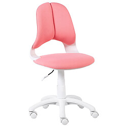 Beliani Chaise de bureau en polyester rose MARGUERITE