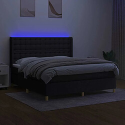 Avis Maison Chic Lit adulte- Lit + matelas + LED,Sommier à lattes de lit matelas et LED Noir 180x200 cm Tissu -GKD50635