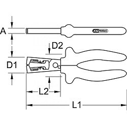 KS TOOLS 117.1272 Pince à dénuder automatique isolée, L. 160 mm