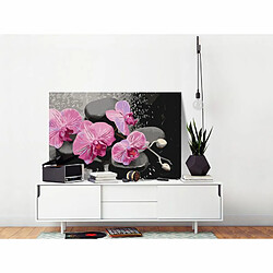 Paris Prix Tableau à Peindre Soi-Même Orchidée & Pierres Zen Fond Noir 40x60cm