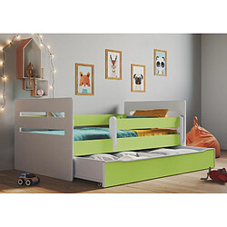 Lit de Tom vert sans tiroir, sans matelas 160/80