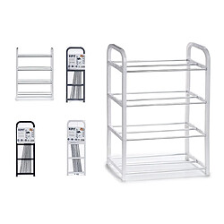 Etagere chaussures Rangement chaussures 4 étages 8 paires - 40x19x56cm - Blanc / Gris / Noir+Urban Living