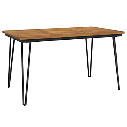 vidaXL Table de jardin avec pieds épingle à cheveux 140x80x75cm acacia