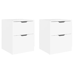 Maison Chic Lot de 2 Tables de chevet - Tables de Nuit Blanc 40x40x50 cm Aggloméré