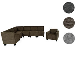 Mendler Modular Sofa-System Ensemble de canapés Lyon 6-1, tissu/textile ~ brun