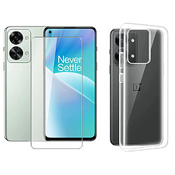 Pack coque transparente en TPU et Protection écran Vitre en verre trempé pour OnePlus Nord 2T 5G / One Plus Nord 2T 5G - pochette XEPTIO