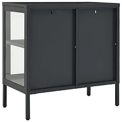 Acheter vidaXL Buffet Anthracite 70x35x70 cm Acier et verre