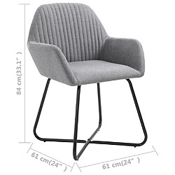 vidaXL Chaises à manger lot de 6 gris clair tissu pas cher