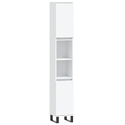 Maison Chic Armoire de salle de bain,Meuble de rangement,Meuble haut blanc 30x30x190 cm bois d'ingénierie -GKD777470