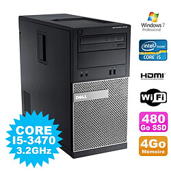 PC Tour DELL Optiplex 3010 MT Intel I5-3470 Graveur 4Go 480Go SSD HDMI Wifi W7 · Occasion 