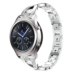 Wewoo Bracelet pour montre connectée en acier inoxydable massif serti de diamants de Samsung Gear S3 argent 