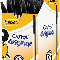 Stylo bille Bic Cristal - noir - Lot de 50