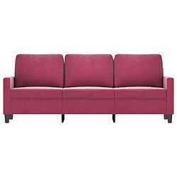 Avis Maison Chic Canapé à 3 places,Canapé droit,Sofa de Salon,Banquette Rouge bordeaux 180 cm Velours -GKD750565