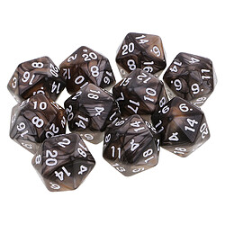 Avis 10 Pcs 20 Faces Dés D20 Polyédrique Dés Pour Donjons Et Dragons Jeux De Table Café Gris