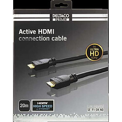 Câble HDMI actif DELTACO PRIME, 20m, HDMI Type-A, 4K, noir / HDMI-3200. 