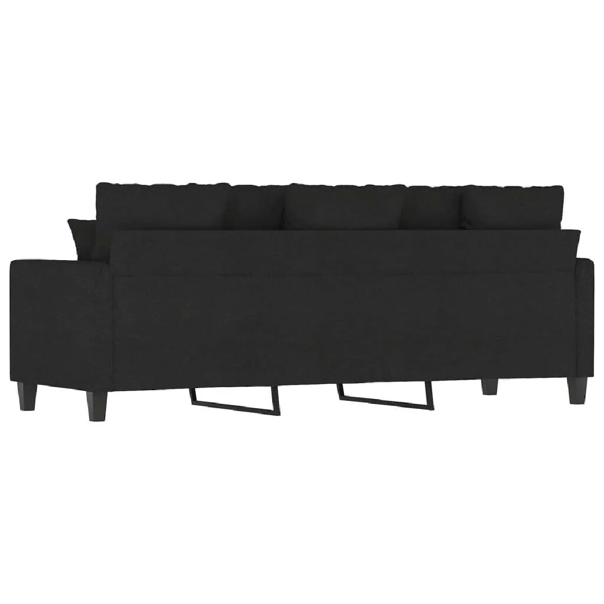 Maison Chic Canapé à 3 places,Canapé droit,Sofa de Salon,Banquette Noir 180 cm Tissu -GKD587005 pas cher