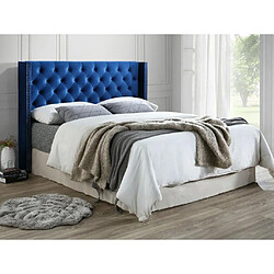 Vente-Unique Tête de lit capitonnée 170 cm - Velours - Bleu - MASSIMO II