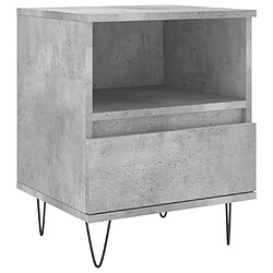 Maison Chic Table de chevet,Table de Nuit,Meuble de Rangement gris béton 40x35x50 cm bois d’ingénierie