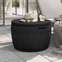 vidaXL Boîte de rangement de jardin 3 en 1 noir polypropylène 