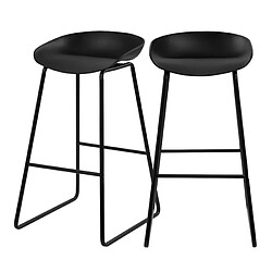 Rendez Vous Deco Chaise de bar Yoshi noire 80 cm (lot de 2) 