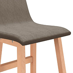 vidaXL Tabourets de bar lot de 2 taupe tissu pas cher