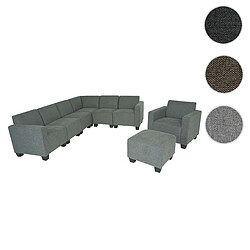 Mendler Modular Sofa-System Ensemble de canapés Lyon 6-2, tissu/textile ~ gris