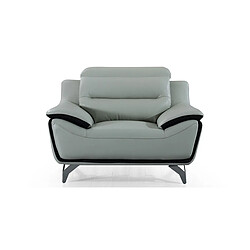 La Maison Du Canapé Fauteuil cuir Design JUDE Gris perle 