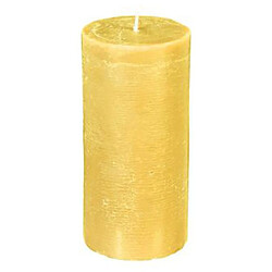 Bougie Cylindrique ""Rustic"" 14cm Jaune