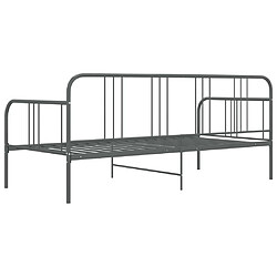 Acheter vidaXL Cadre de canapé-lit sans matelas gris métal 90x200 cm