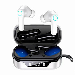 Yyk-Anc Pro Intra-Auriculaire Tws 5.1 Compatible Bluetooth Casque Antibruit Affichage Numérique Contrôle Tactile Écouteurs Blanc