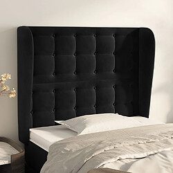 Maison Chic Tête de lit scandinave avec oreilles,meuble de chambre Noir 103x23x118/128 cm Velours -MN95071