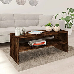 Maison Chic Table basse,Table Console Table d'appoint, Table pour salon Chêne fumé 100x40x40 cm Bois d'ingénierie -MN14020