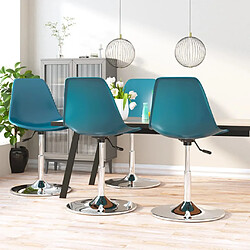 vidaXL Chaises à manger pivotantes lot de 4 Turquoise PP 